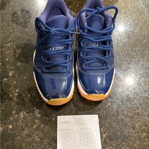 Jordan Navy and White Sneakers with Gum Sole